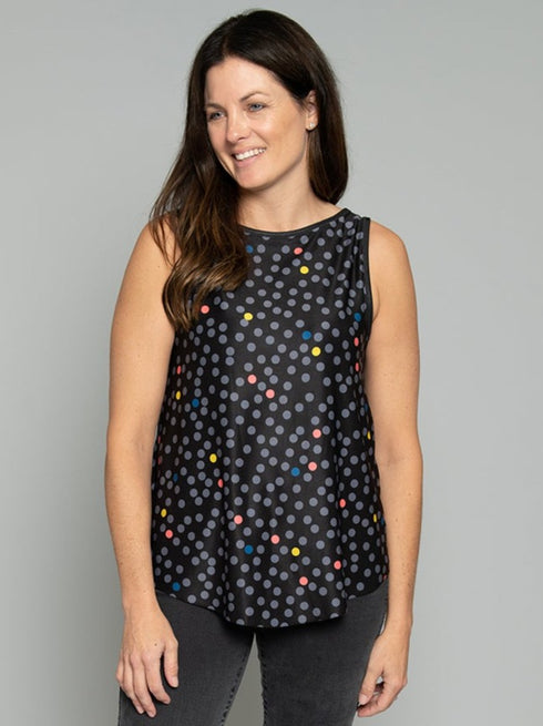 The Tie Back Tank - Toucan / Mini Dot